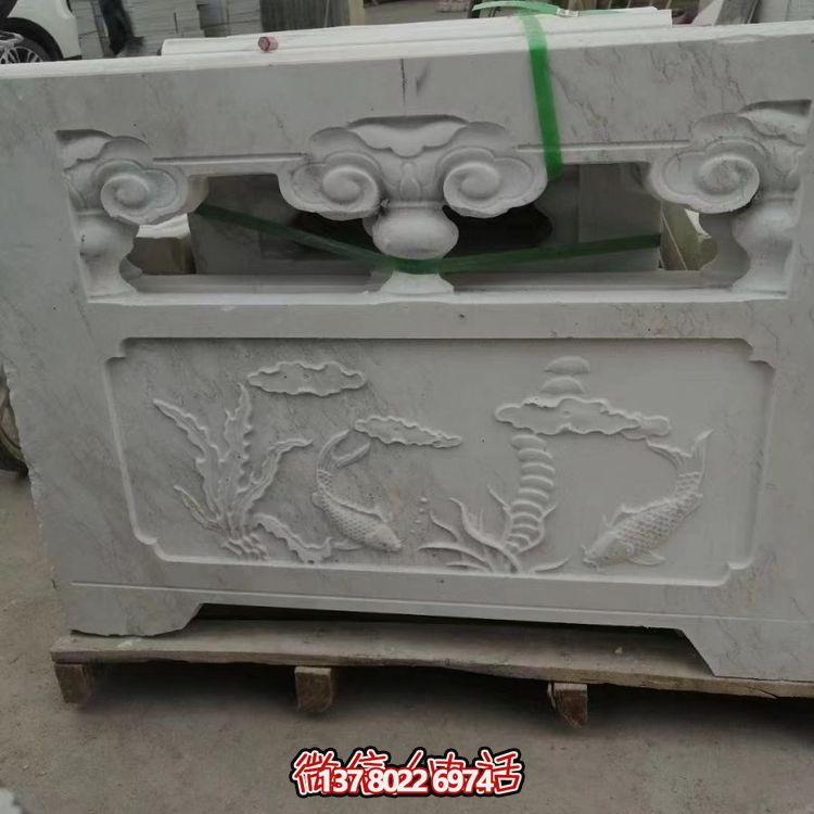 结合美观实用的汉白玉护栏摆件