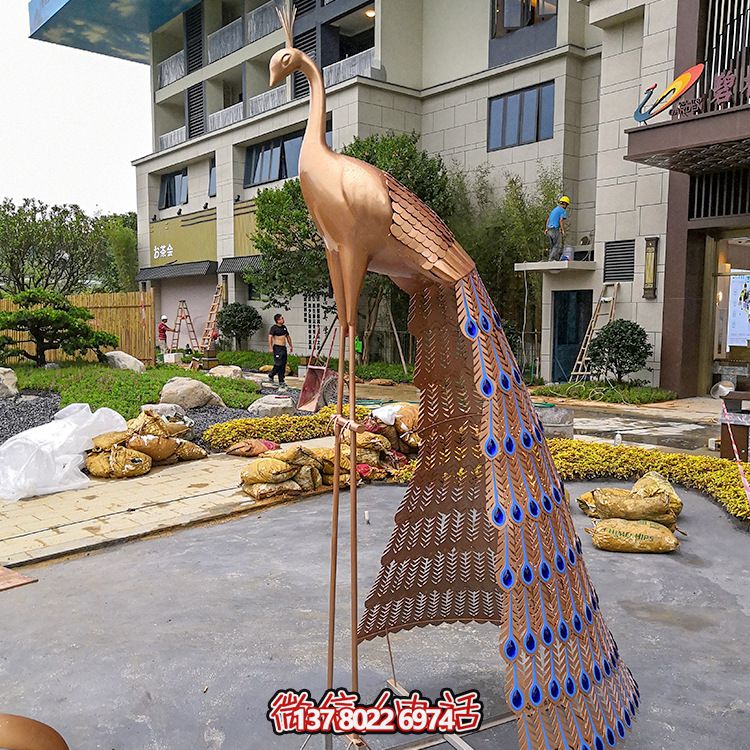 不锈钢孔雀雕塑 不锈钢孔雀雕塑