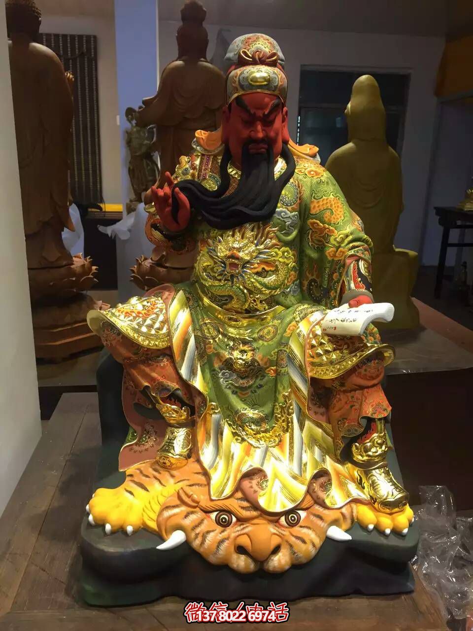 玻璃钢彩绘客厅家居看书关公雕塑 玻璃钢彩绘客厅家居看书关公雕塑