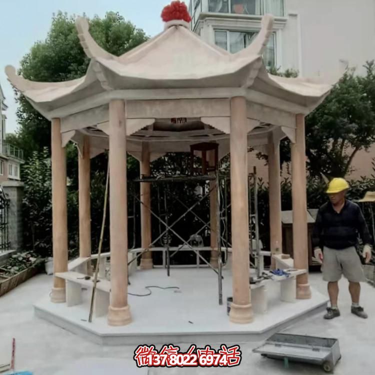 红古凉亭，让你在小区花园里享受晚霞美景