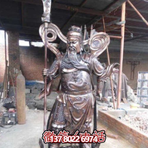 精美铜雕九龙关公雕塑室外寺庙装饰