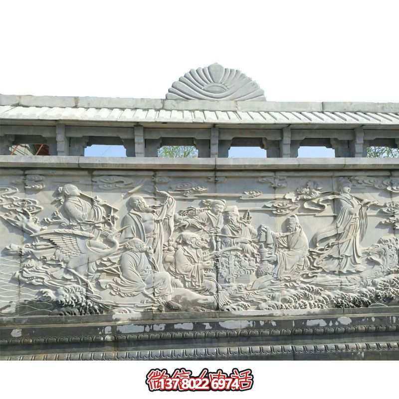 古色古香的八仙过海雕塑装置 古色古香的八仙过海雕塑装置