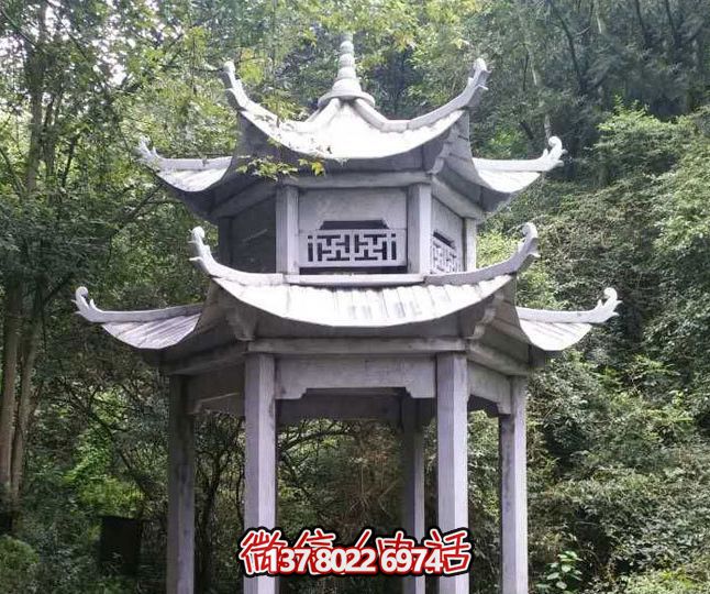 花岗岩双层镂空休闲凉亭 花岗岩双层镂空休闲凉亭