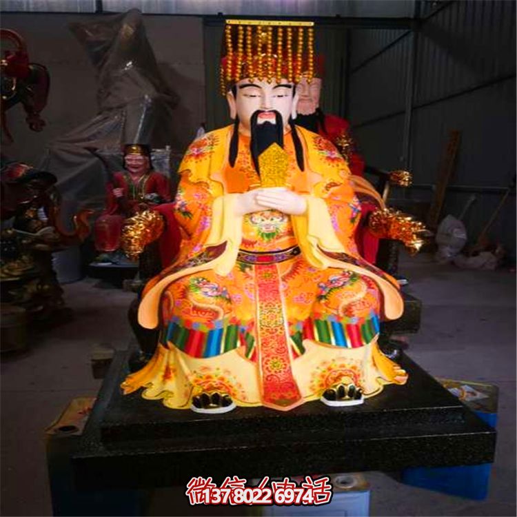 玻璃钢大型东岳大帝雕塑 玻璃钢大型东岳大帝雕塑