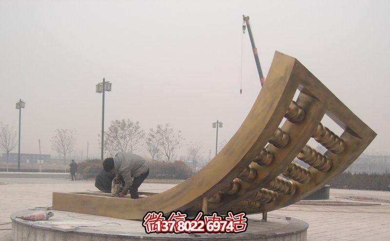 不锈钢金色算盘雕塑 不锈钢金色算盘雕塑