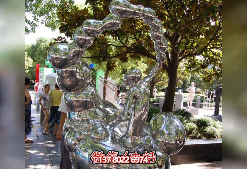 儿童泡泡雕塑镜面不锈钢吹奏乐器