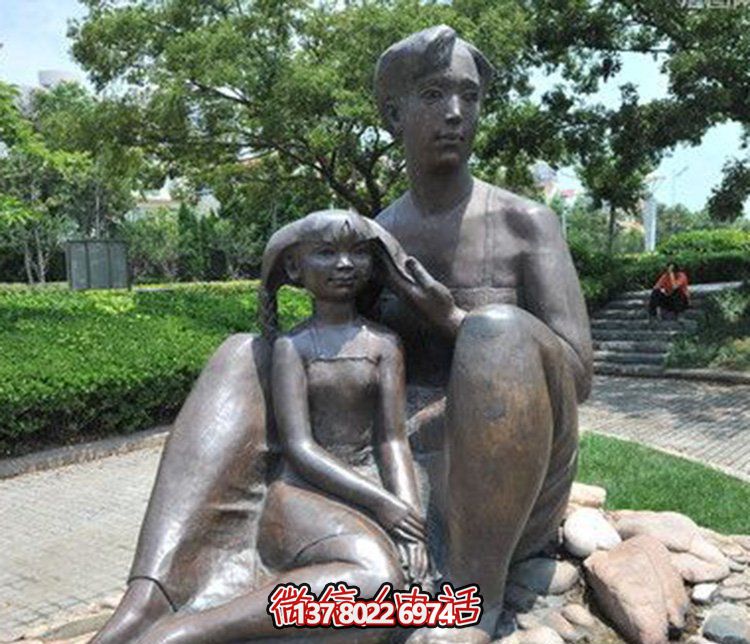 母女情深铜雕塑，传承传统文化