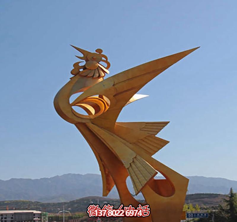 城市凤凰不锈钢抽象雕塑 城市凤凰不锈钢抽象雕塑