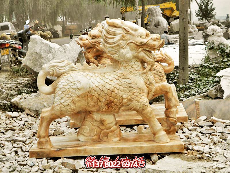 神麒麟石雕石蜡庭院装饰雕塑 神麒麟石雕石蜡庭院装饰雕塑