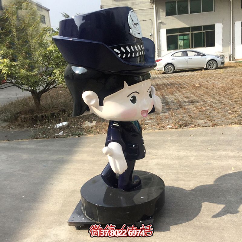 玻璃钢雕塑指挥女警交通卡通 玻璃钢雕塑指挥女警交通卡通