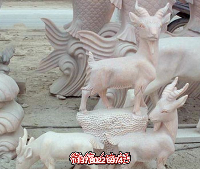 开泰三阳石雕仿真山羊庭院装饰 开泰三阳石雕仿真山羊庭院装饰