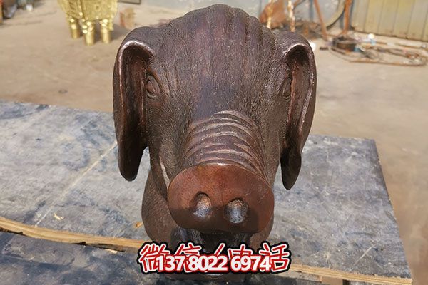 室外猪头石雕雕塑,添加欢乐气氛 室外猪头石雕雕塑,添加欢乐气氛