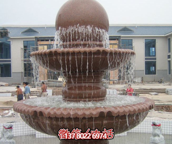 企业形象展示——多层风水球喷泉石雕红晚霞 企业形象展示——多层风水球喷泉石雕红晚霞