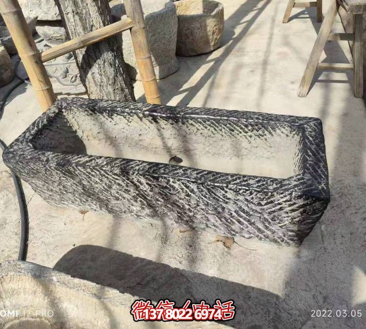 仿古石槽雕塑猪牛长方形旧老样式