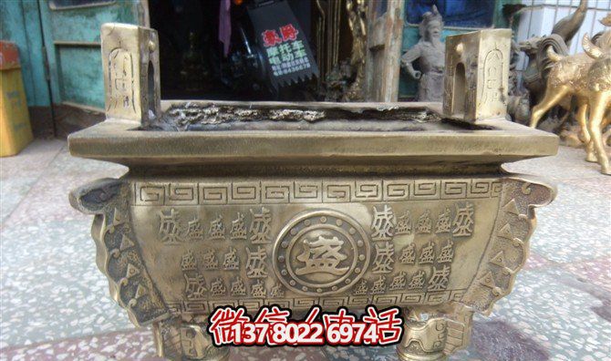 不锈钢喷金烤漆创意香炉寺庙鼎雕塑