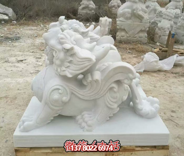 庭院别墅汉白玉石雕貔貅雕塑 庭院别墅汉白玉石雕貔貅雕塑