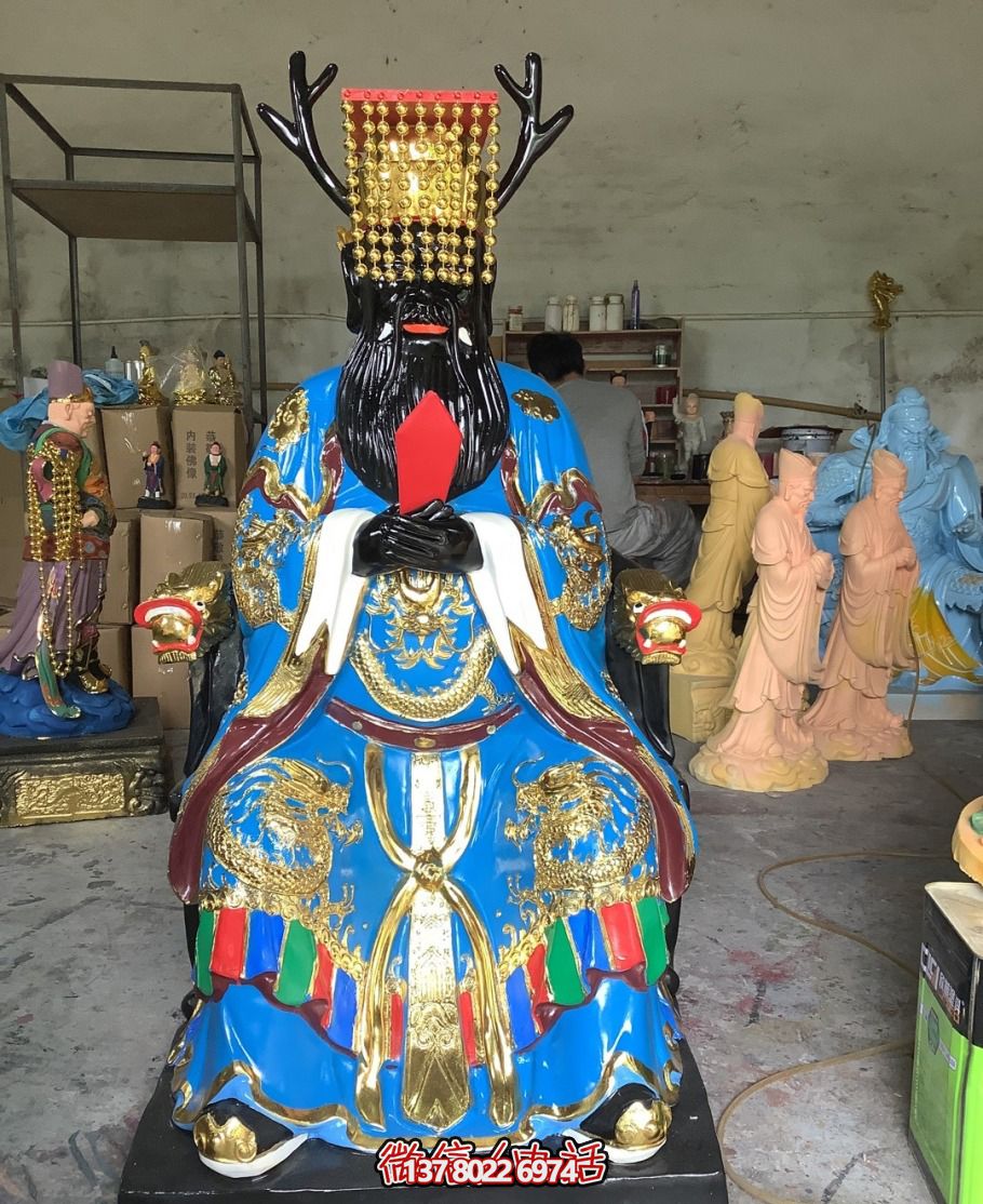玻璃钢彩绘大型神佛龙王雕塑 玻璃钢彩绘大型神佛龙王雕塑