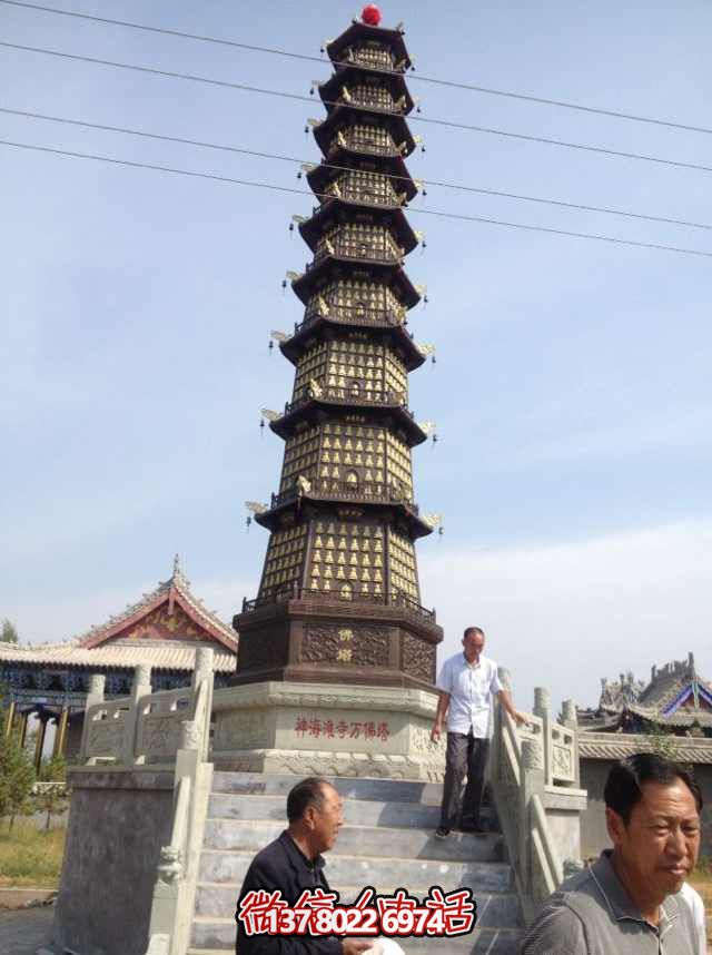 佛塔雕塑-铸铁千佛塔寺庙景观装饰摆件 佛塔雕塑-铸铁千佛塔寺庙景观装饰摆件