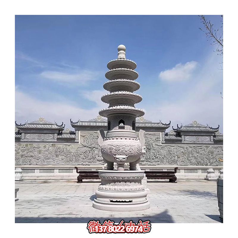 花岗岩石塔寺庙烧香七宝塔石雕 花岗岩石塔寺庙烧香七宝塔石雕