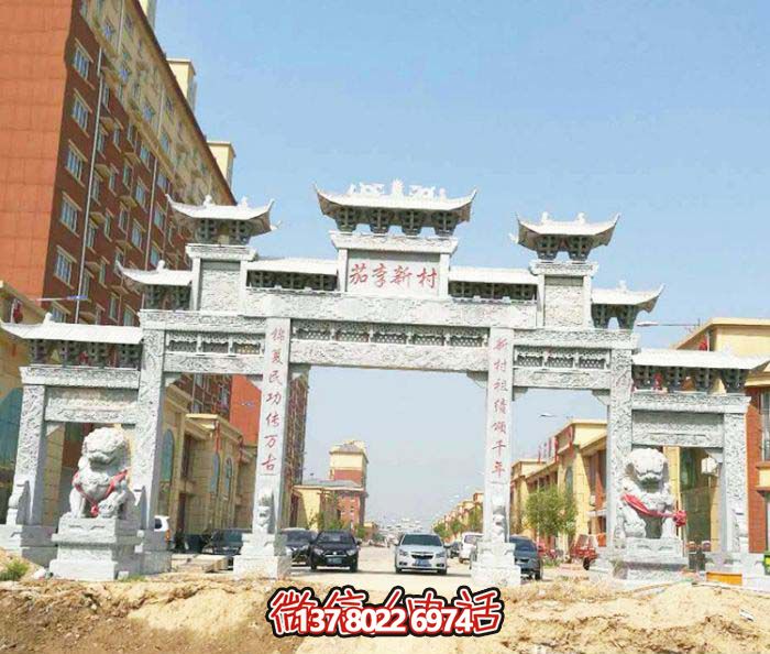 新社区建设仿古五门楼牌坊 新社区建设仿古五门楼牌坊
