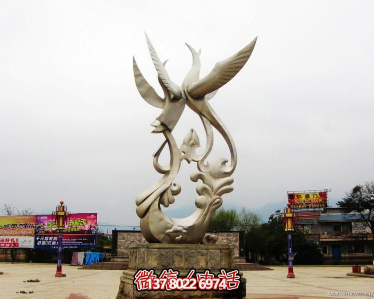 户外广场大型抽象铜雕凤凰雕塑