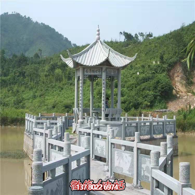 小区广场休闲石雕古建石亭子长廊外形美观大方
