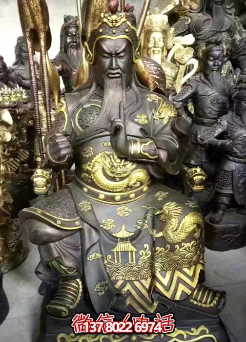 景区寺庙大型景观玻璃钢关公雕塑 景区寺庙大型景观玻璃钢关公雕塑