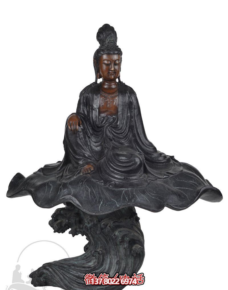 景区坐式自在铜雕观音雕塑 景区坐式自在铜雕观音雕塑