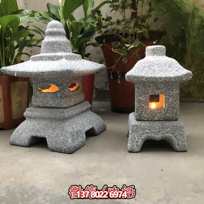 庭院日式禅意青石灯石塔 庭院日式禅意青石灯石塔