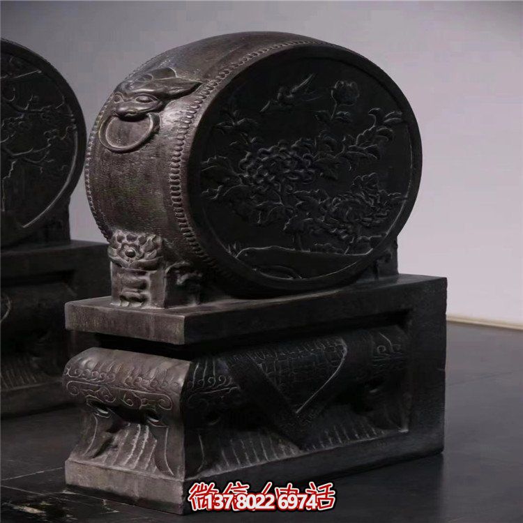 仿古庭院门口门墩抱鼓石雕塑