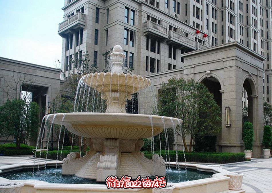 学院别墅汉白玉大型喷泉雕塑 学院别墅汉白玉大型喷泉雕塑