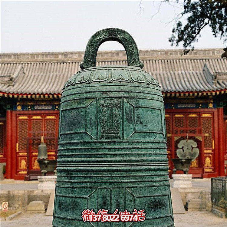 寺庙挂钟塑像厂家定做大型抽象铜钟祈福大型铜钟雕塑
