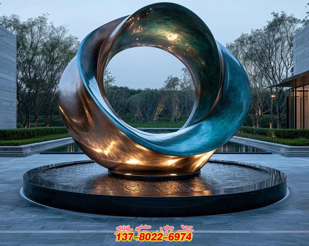 铜旋水韵：光与水交融的户外景观铜雕雕塑