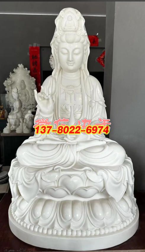 汉白玉石雕观音景观雕塑