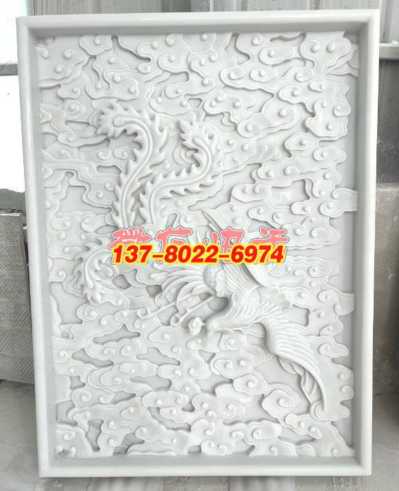 汉白玉浮雕・云间彩凤 石雕景观雕塑之祥瑞文化典范 汉白玉浮雕・云间彩凤 石雕景观雕塑之祥瑞文化典范