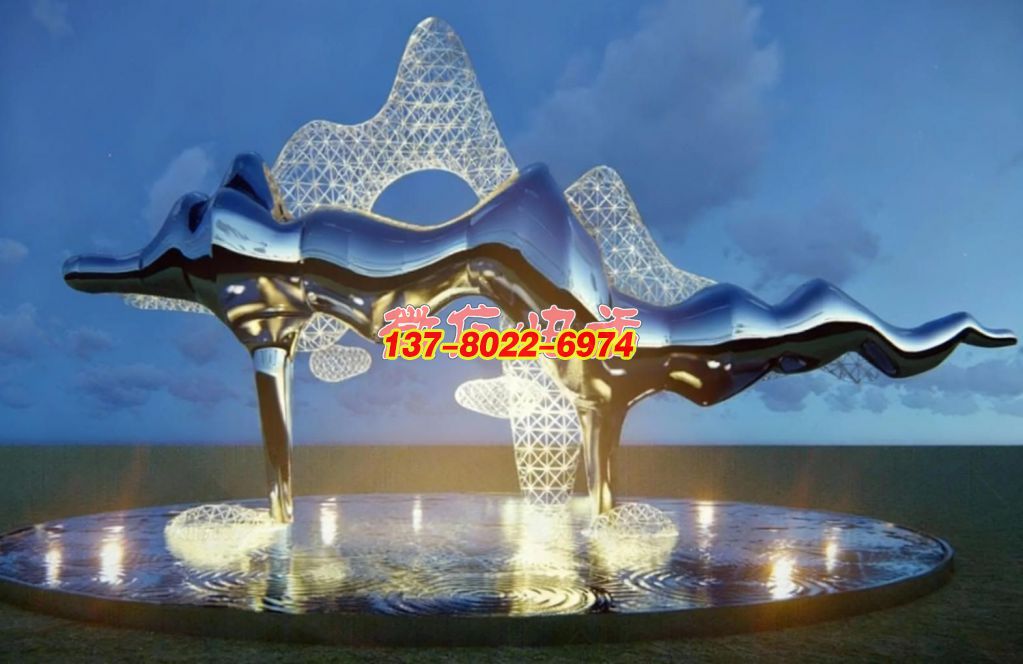 银浪逐梦・山水交响》—— 不锈钢景观雕塑的未来主义自然诗章 银浪逐梦・山水交响》—— 不锈钢景观雕塑的未来主义自然诗章