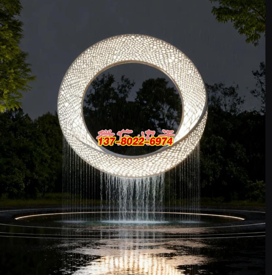 律动之环・不锈钢景观雕塑 —— 水韵流光的城市艺术地标