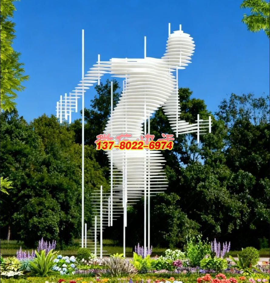 跃动先锋・不锈钢运动人物景观雕塑 —— 逐梦时空的活力符号