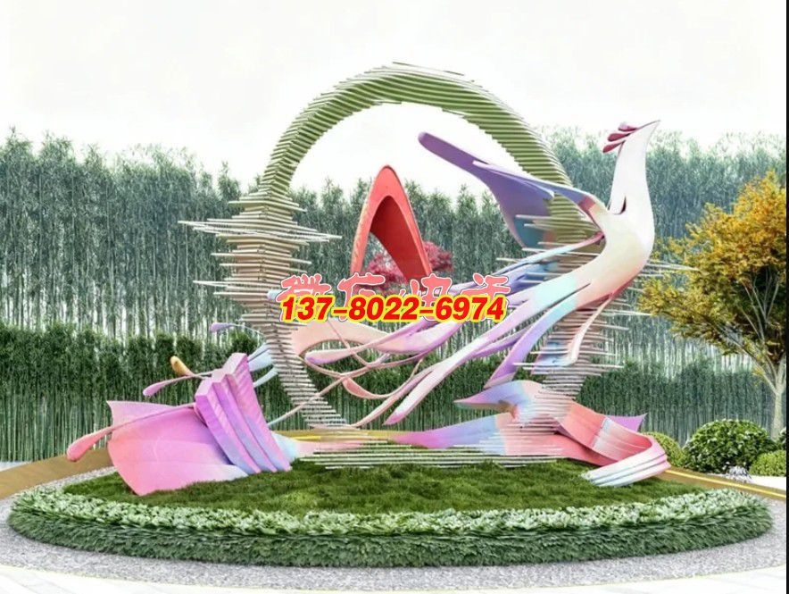 《彩凰衔韵・不锈钢景雕之焕彩新篇》