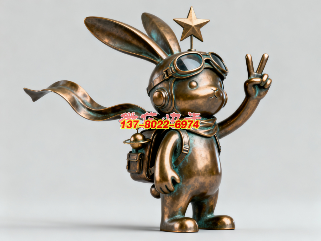《星际旅兔》—— 铜铸萌系航天兔景观雕塑