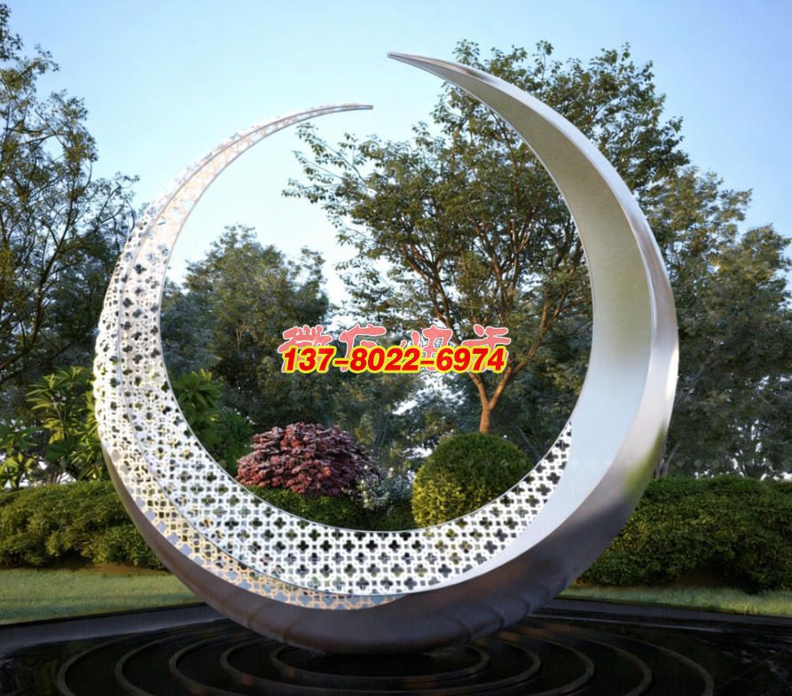 《月绽清辉》：镂空银月裁云影，环纳林光织景诗