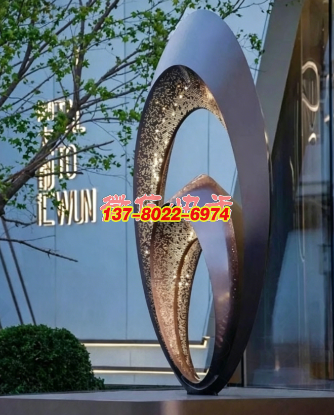 城市之光：交融的未来——不锈钢景观雕塑