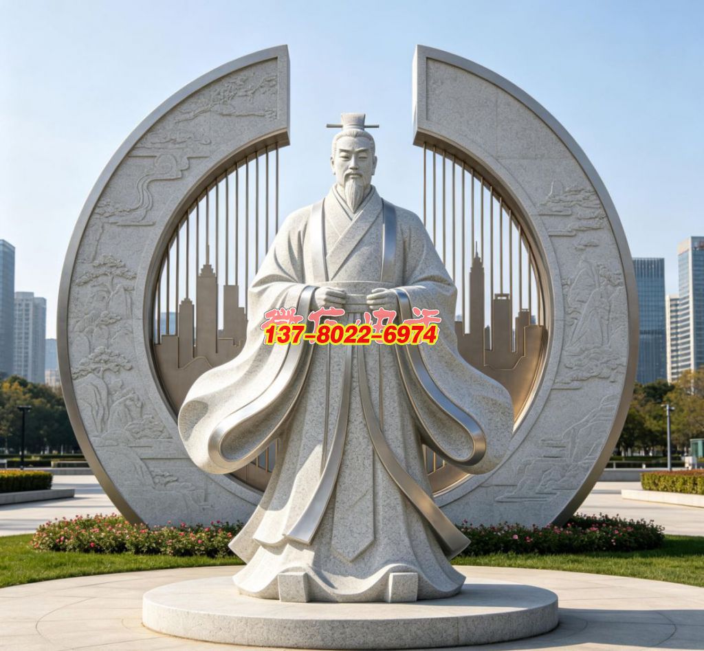 古贤承古韵—石材人物景观雕塑