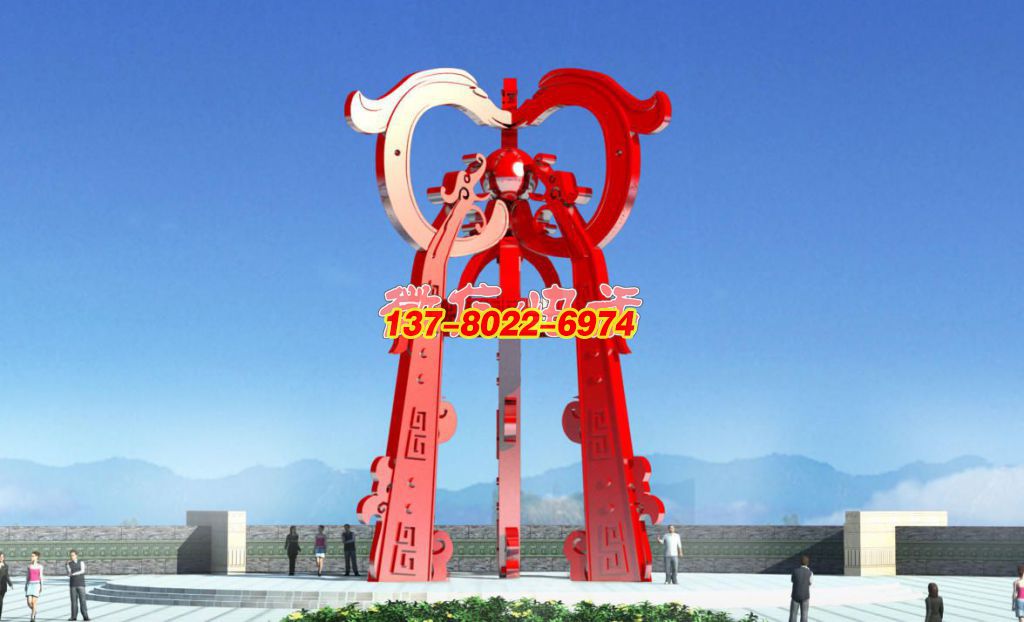 双龙拱瑞 盛世华章—大型不锈钢主题雕塑