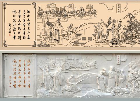 画稿与浮雕对比图-- (10) 画稿与浮雕对比图-- (10)