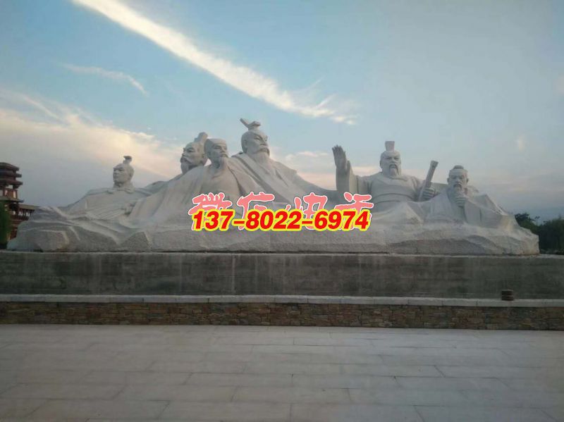 汉白玉大型景观人物雕塑项目—陕西宝鸡 水城·三国小镇人物群雕