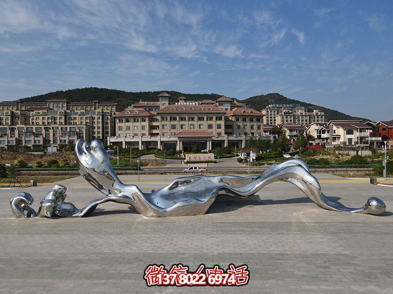 精美不锈钢浪花艺术摆件