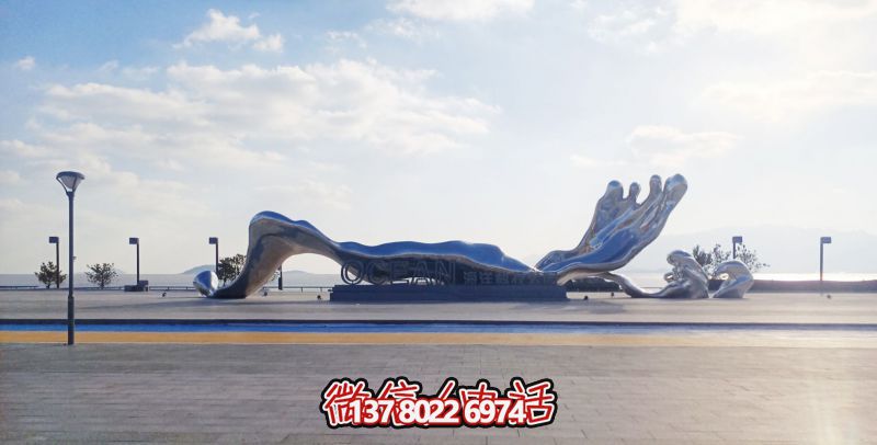 不锈钢浪花景观雕塑