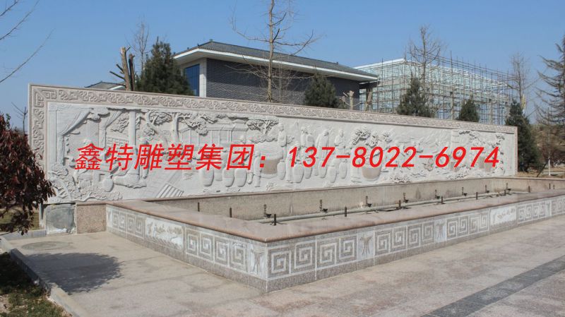 芝麻白花岗岩浮雕项目—河北邢台丛台酒厂花岗岩石材浮雕工程